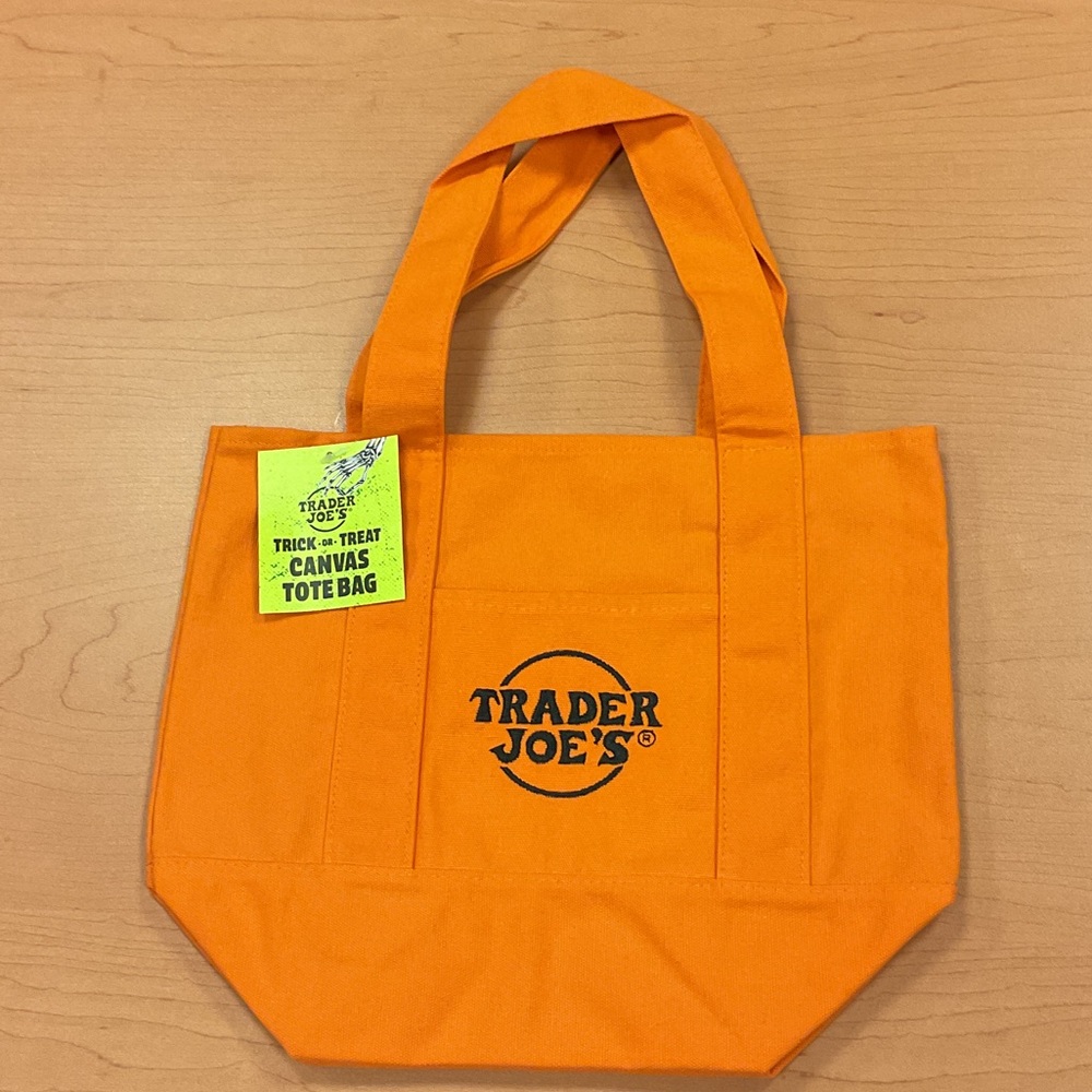 Trader Joe's Orange Mini Canvas Tote Bag